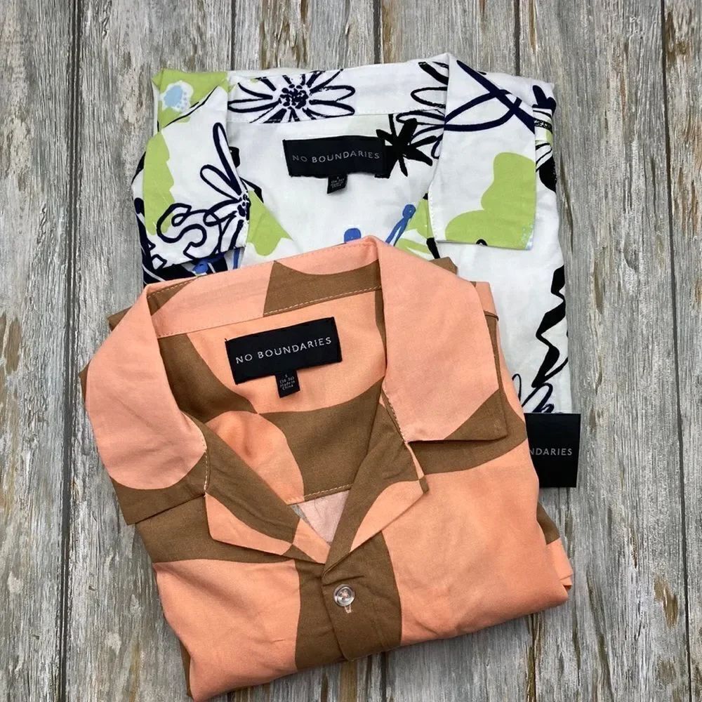 Men's Lightweight Comfortable Button Front Resort Shirt 2-Pack Size S